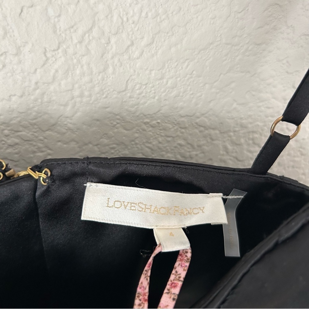 NWT LoveShackFancy Woodley Corset Camisole in Black - Picture 4 of 6